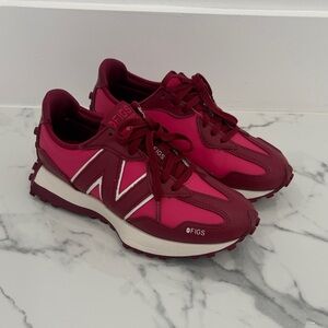 Figs New Balance 327 Burgundy and Pink Sneakers